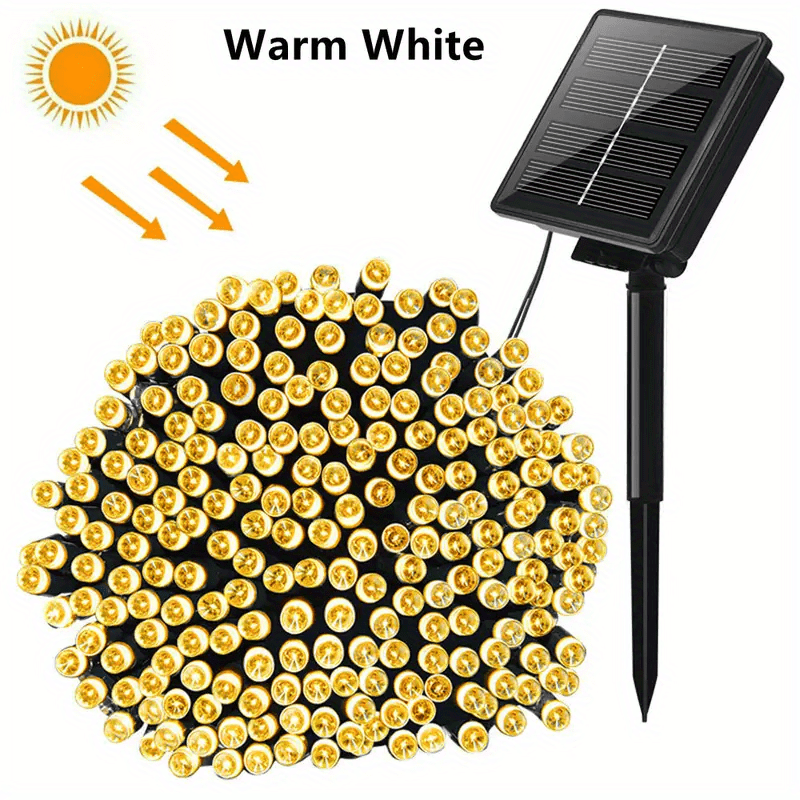 39ft Solar Fairy Lights 100 Lights Outdoor Waterproof Christmas Decor
