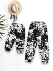 Parent child Pants Bloomers & Graffiti Print For Winter