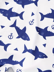 2pcs Shark Graphic Boys Hooded Tank Top&Shorts Set