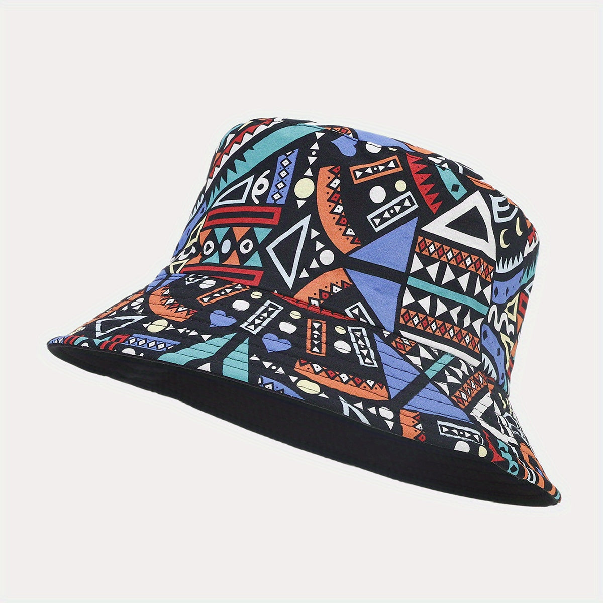Boho Foldable Versatile Sunshade Bucket Hat With Printing