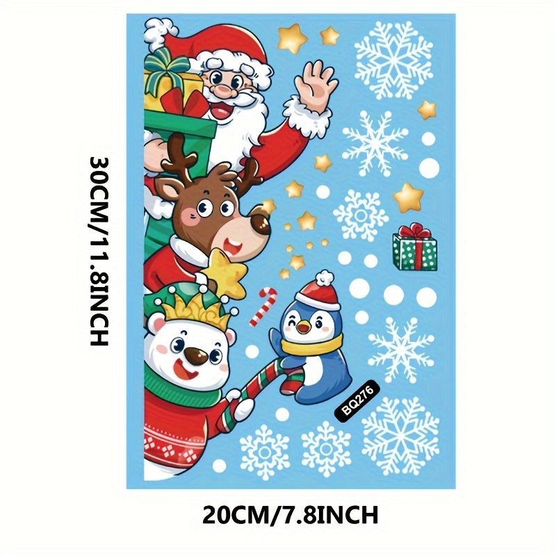 6pcs Christmas Window Sticker Dwarfs Snowflake Wall Stickers