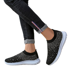 Women's Rhinestone Slip On Sneakers Outdoor Lightweight Shoes