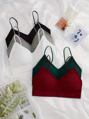 5 Pcs Ribbed Wireless Sports Bra Comfy & Breathable Workout Bralette