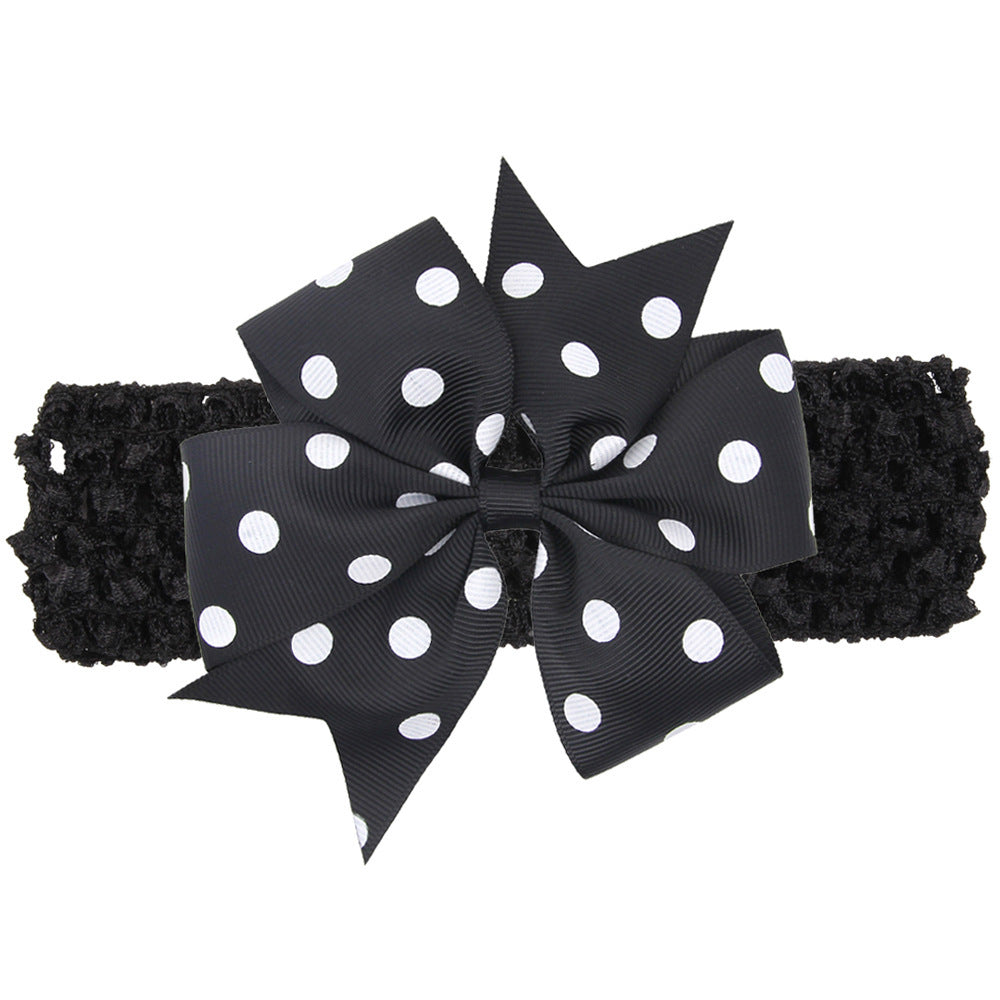 Girls Bow Knot Polka Dot Headband Head Accessories Headwear