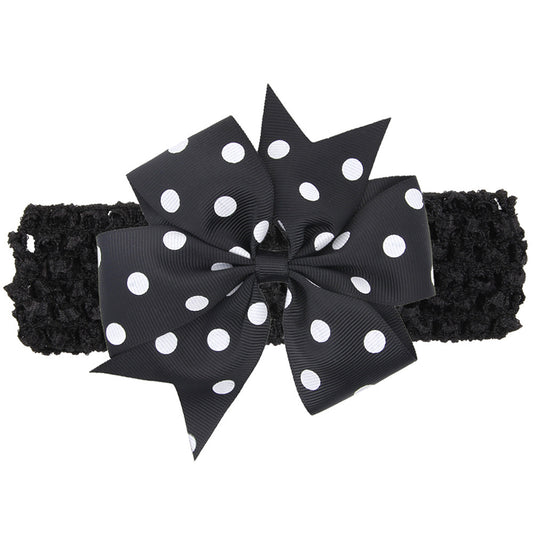 Girls Bow Knot Polka Dot Headband Head Accessories Headwear