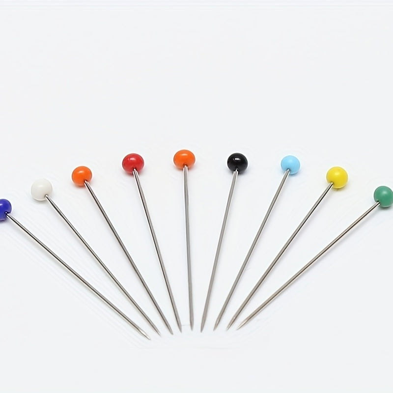 25pcs Colorful Fabric Sewing Needles Straight Quilting Glass Tip