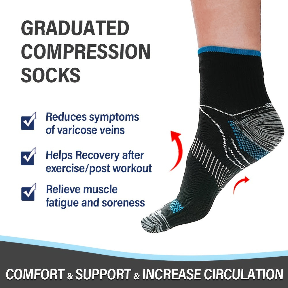 6pairs Sports Compression Socks Arch Support Breathable Comfortable Ankle Socks