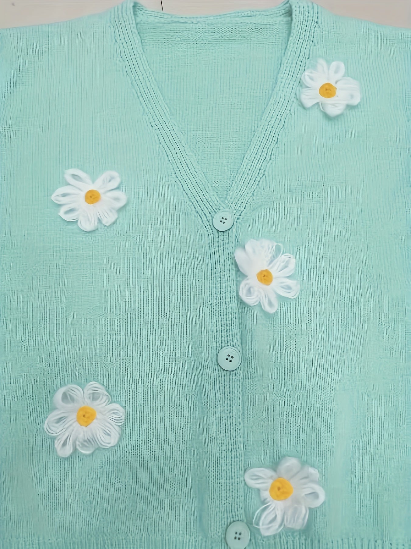 Floral Cardigan Long Sleeve V Neck