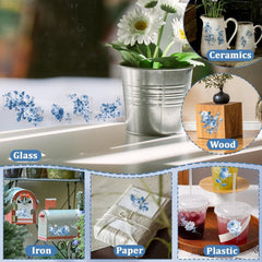 3pcs Floral Decals Rub On Designs for Scrapbooking Furniture 14+