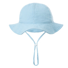 Baby Cotton Bucket Hat Fisherman Hat Wide Brim Beach Basin Hat Sunscreen Cap