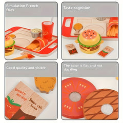 Wooden Hamburger Playhouse with Fries and Drinks Set