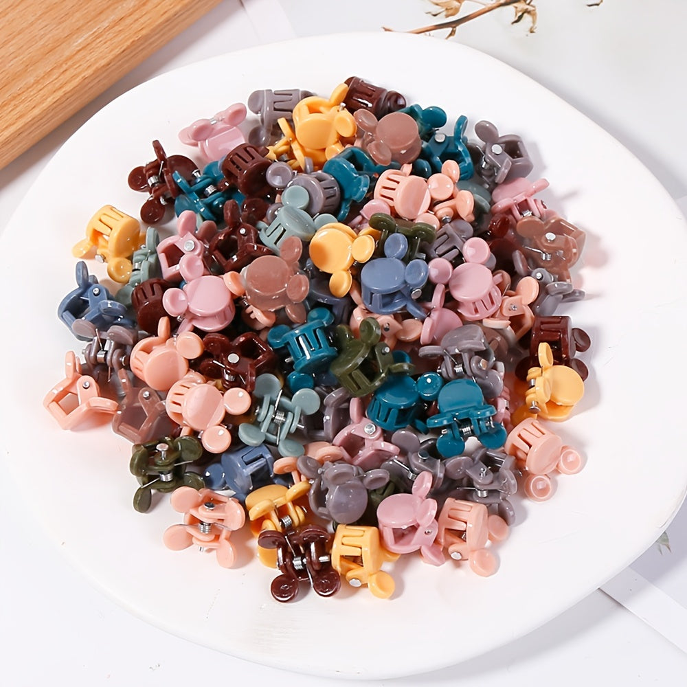 100pcs Cartoon Mouse Mini Hair Clip Hair Accessories For Girls Kids