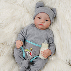 Realistic 18" Reborn Baby Boy Doll Vinyl Body