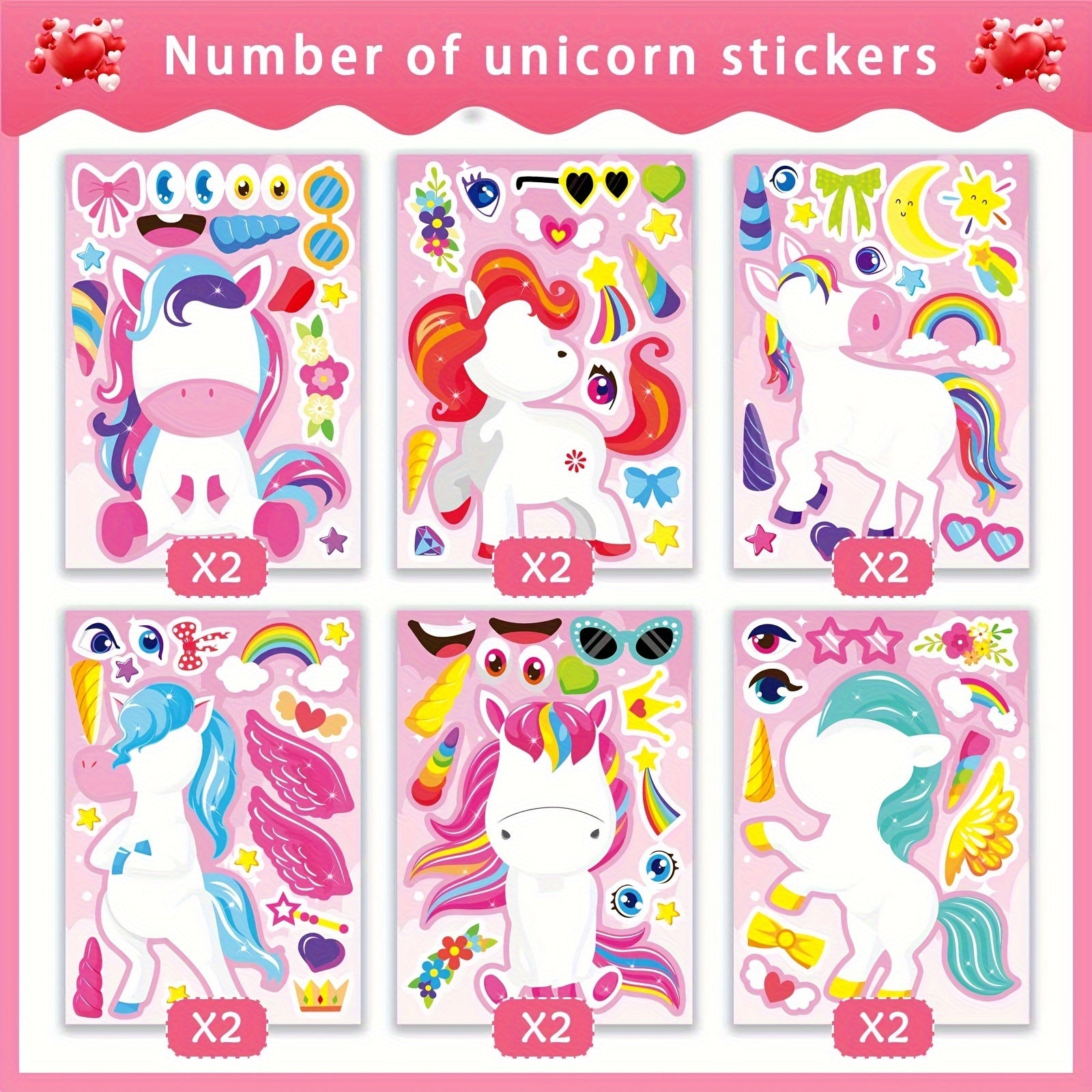 Custom Unicorn Stickers for Toddlers - Party Favors & Activities