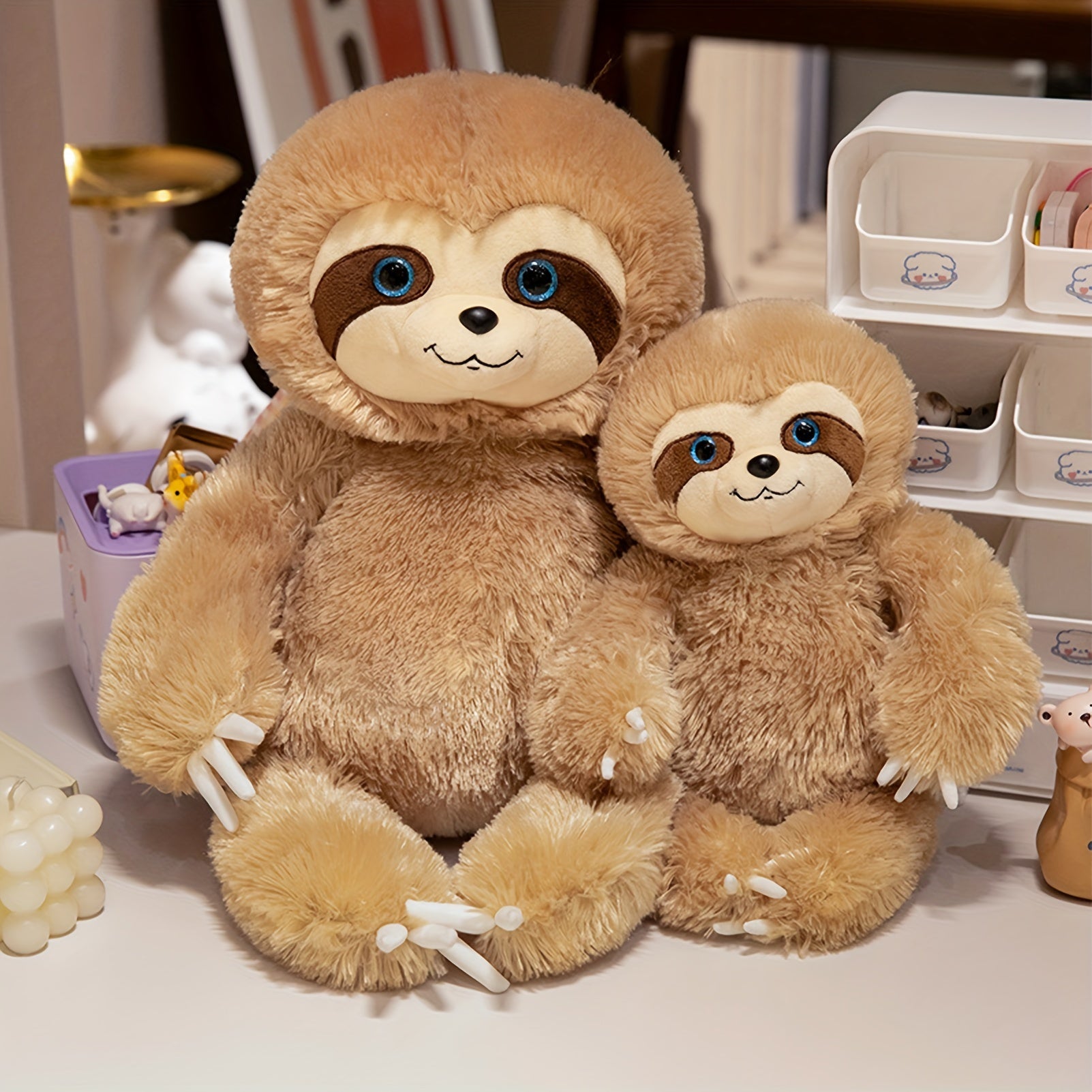 Large Soft Brown Sloth Plush Toy Stuffed Animal - Home Decor