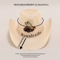 Bee Embroidery Big Brim Sun Hat for Outdoor Traveling Fishing