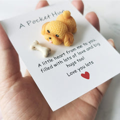 Pocket Hug Card Dog Polyresin Easter Graduation