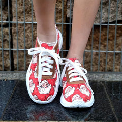 Christmas Women's Casual Sports Shoes Santa Claus Print Lightweight Non slip