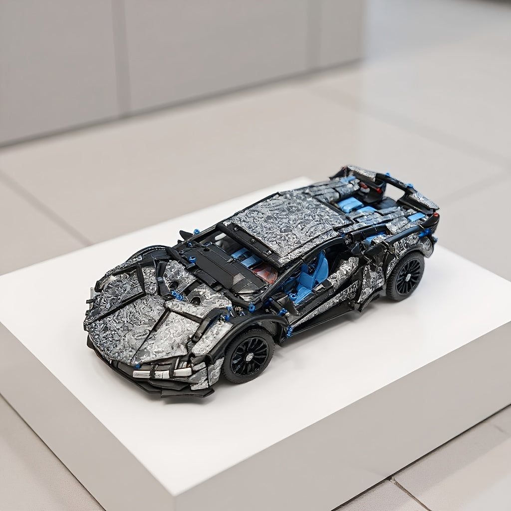 1338pcs Retro Racing Car Building Set