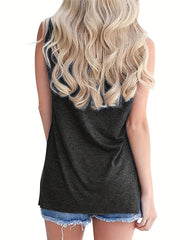Dragonfly Print Tank Top Casual Sleeveless Loose Fit Women's Clothing
