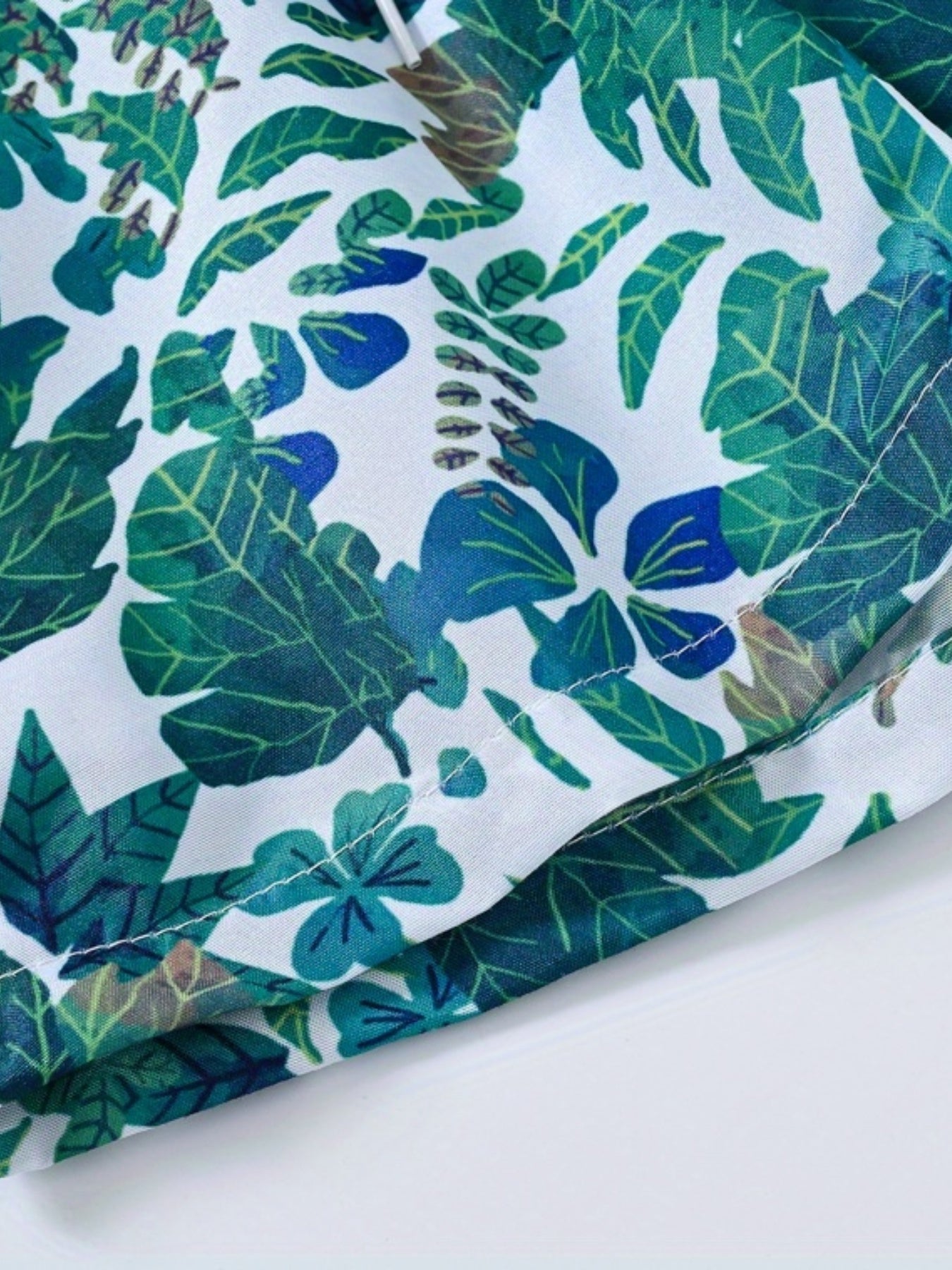 Boys Leaves Print Shorts for Vacation Beach Kids Summer Clothes