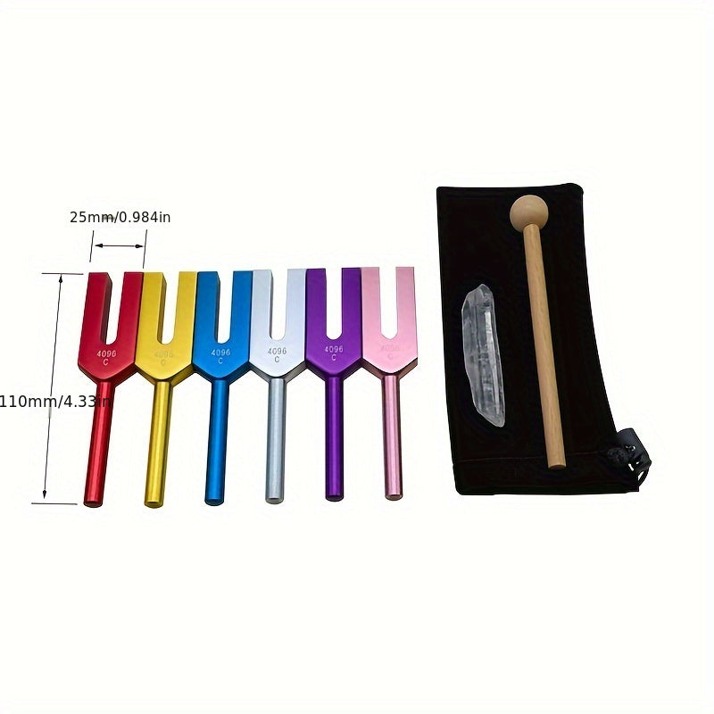 4096C High Freq Tuning Fork Alum Alloy w/ Hammer & Crystal