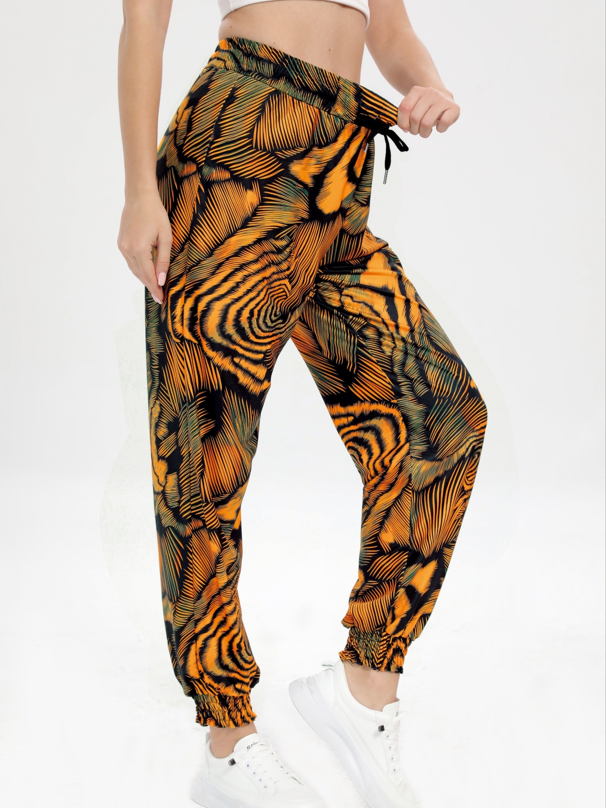 Drawstring Elastic Waist Loose Fit Jogging Pants
