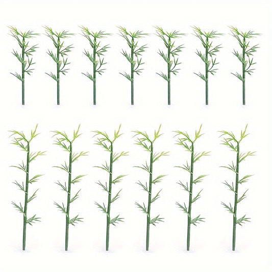 Green Plastic Bamboo Tree Home Decoration Model