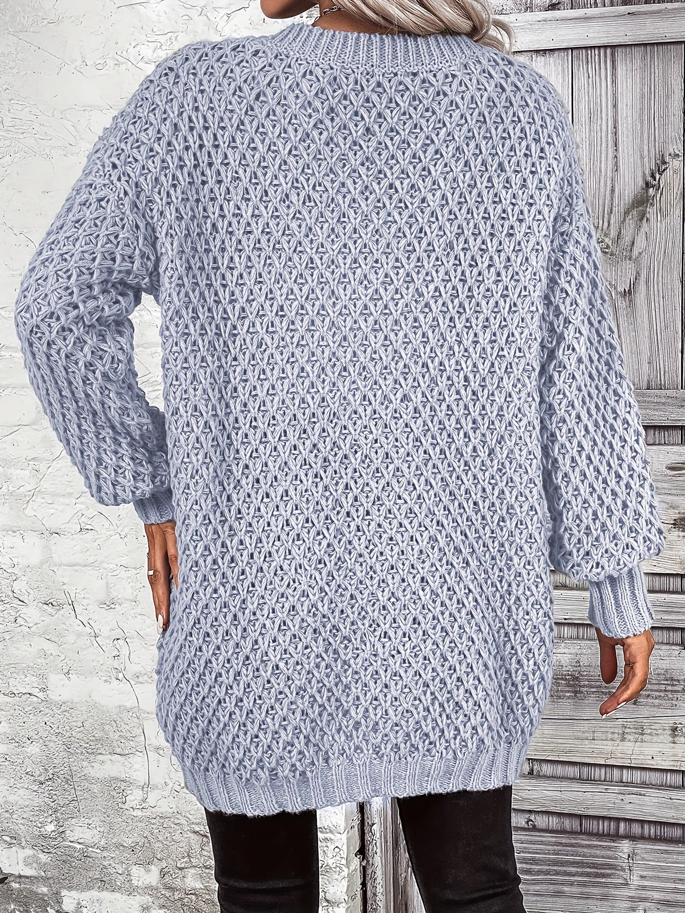 V-Neck Casual Sweater Solid Long Sleeve Jumper