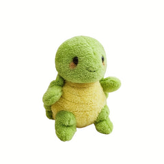 Soft Plush Turtle Stuffed Animal Toy Realistic Green Fuzzy Turtle with Yellow Be