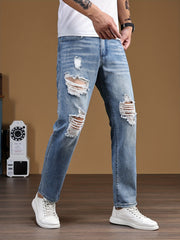 Men's Ripped Jeans Distressed Street Style Denim Pants