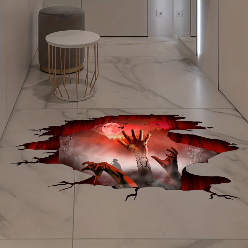 Scary Hand Fog Halloween Decal - Removable Window Clings Stickers