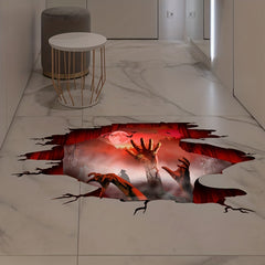 Scary Hand Fog Halloween Decal - Removable Window Clings Stickers