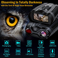 Night Vision 4K Infrared Digital Binoculars 4000mAH Rechargeable