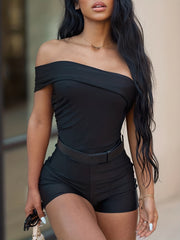 Off Shoulder Backless Romper Jumpsuit Spring Summer Clothing
