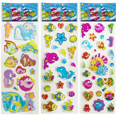 3D Marine Animal Stickers Puffy Self-adhesive Matte Stickers Set