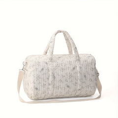 Floral Boston Diaper Bag Durable Polyester Ideal for Travel & Moms