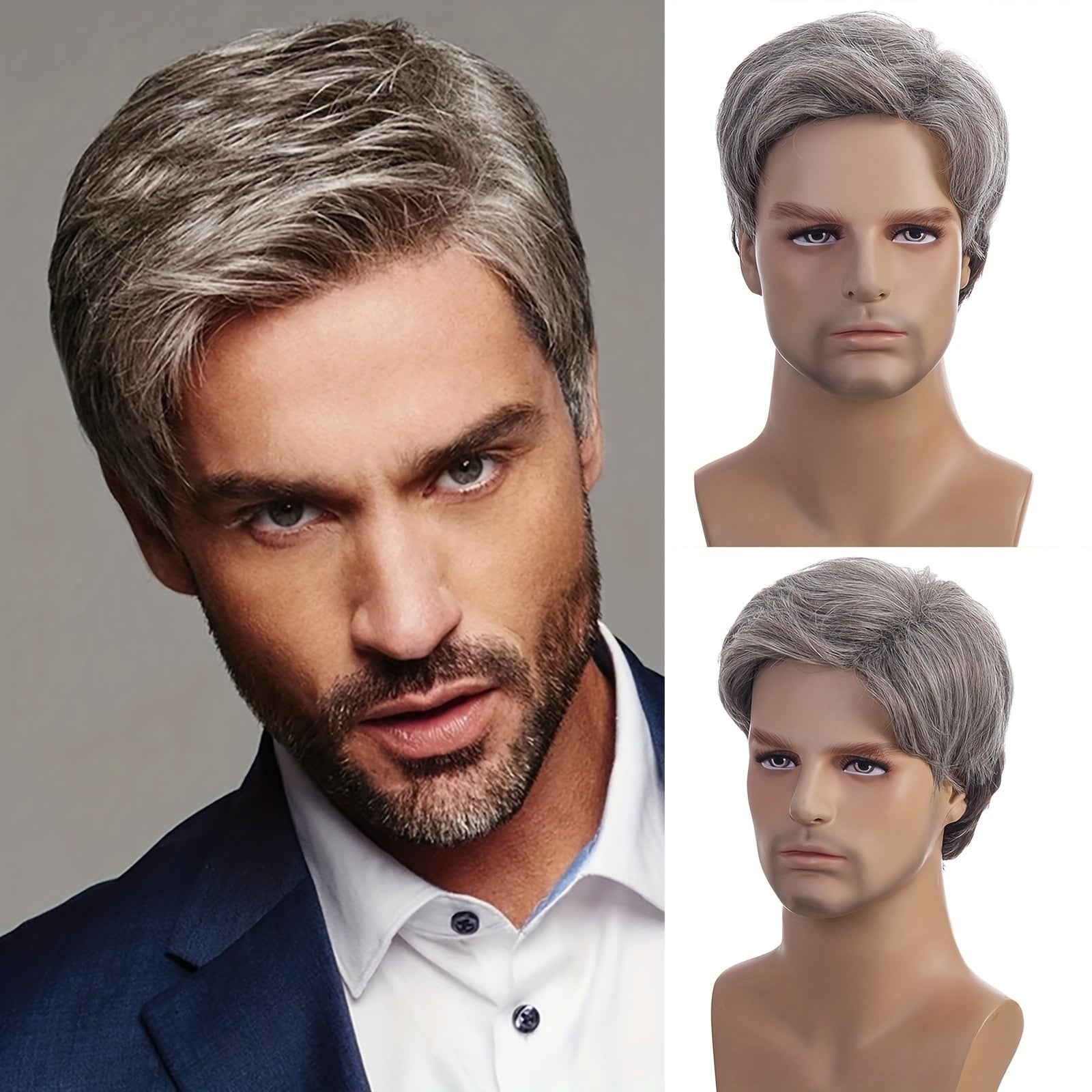 Men's Silver Gray Short Hair Cosplay Wig