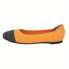 Colorblock Knitted Flat Shoes Almond Toe Soft Sole Comfortable Flats