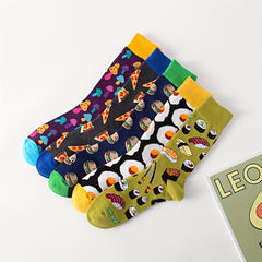 Men's Cartoon Crew Socks Cotton Blend Casual Unisex Outdoor Wear