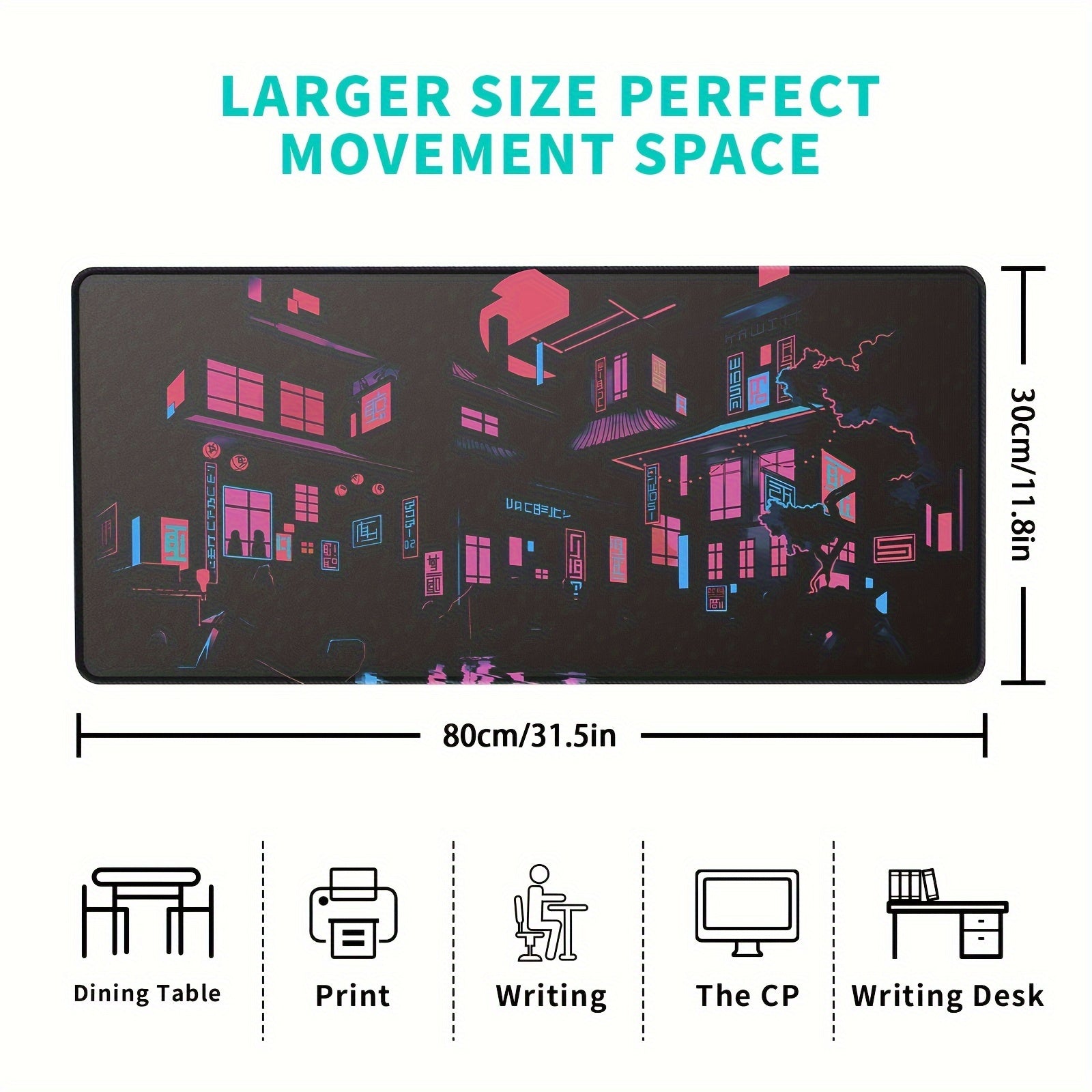 Extended Mouse Pad Desk Pad Non Slip Rubber Base 80.01 x 29.97 cm