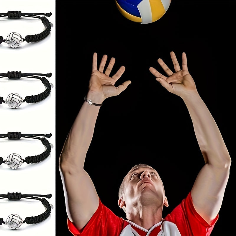 6 Pieces Volleyball Charm Bracelets for Sports Players