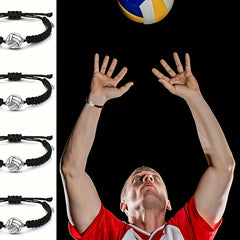6 Pieces Volleyball Charm Bracelets for Sports Players