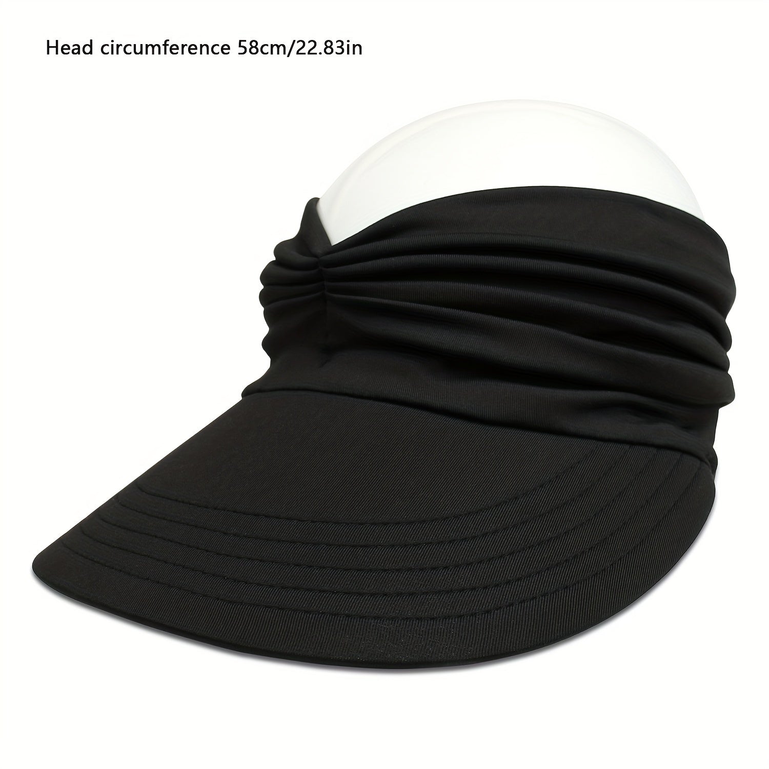 Ruched Ponytail Sun Visor Hat UV Protection Summer Sports Travel Beach Hat