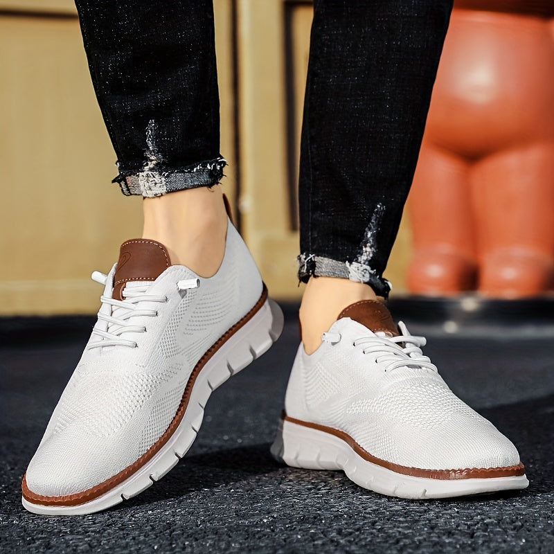 Men's Knitted Breathable Skate Shoes Non Slip Casual Footwear