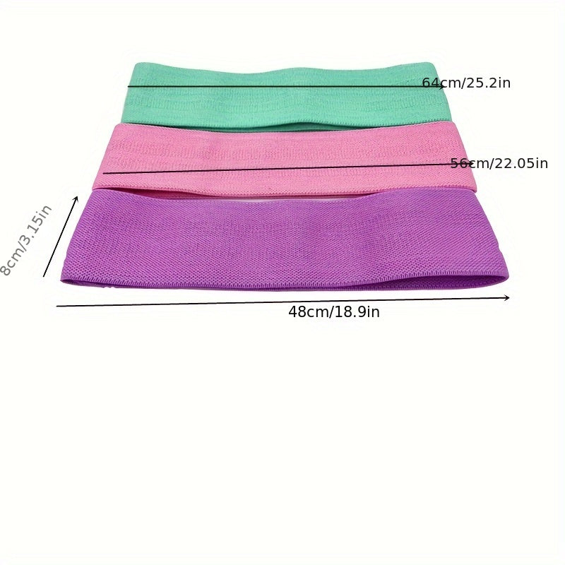 3pcs Elastic Yoga Resistance Band for Butt Lifting Strength Training