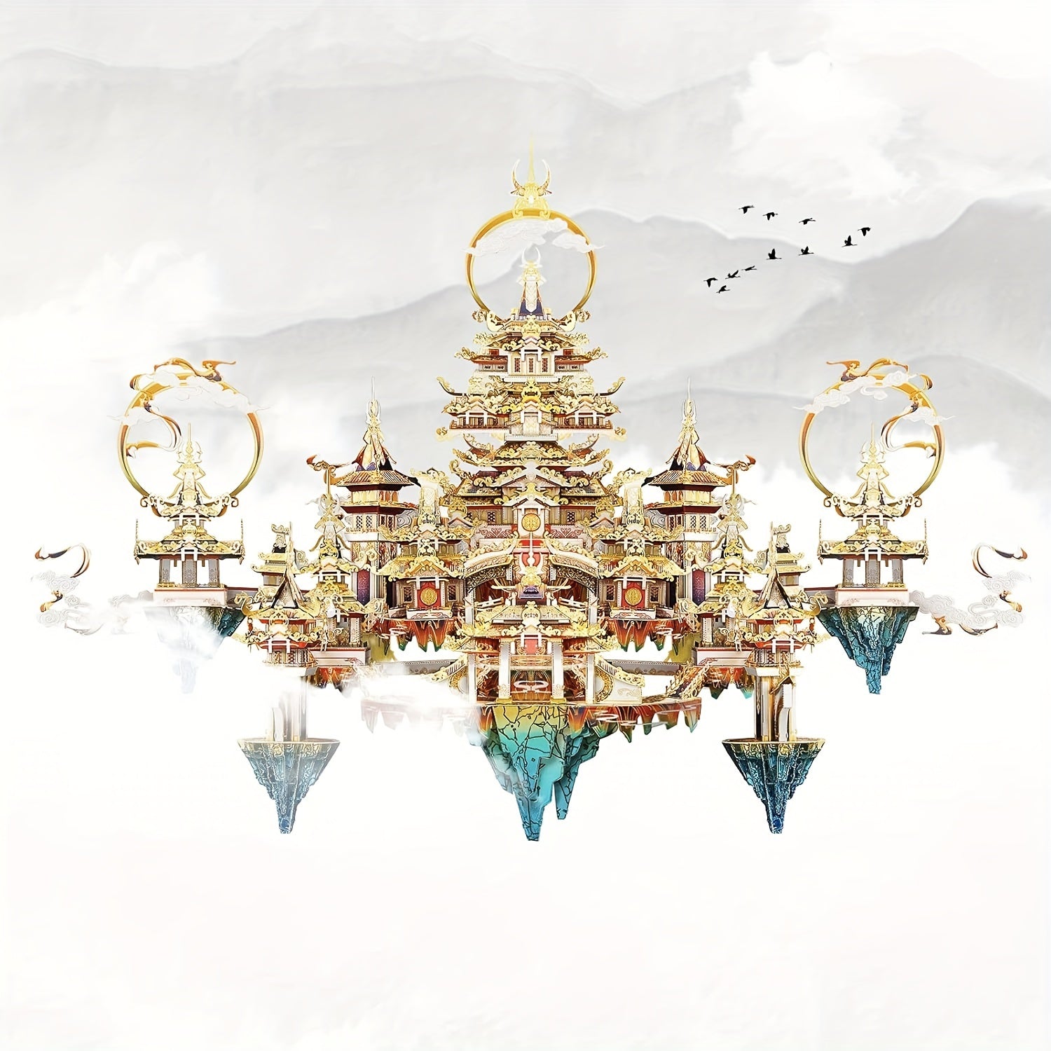 Metal Puzzle Model Kits Palace Building Kits For Adults DIY Handcraft Gift