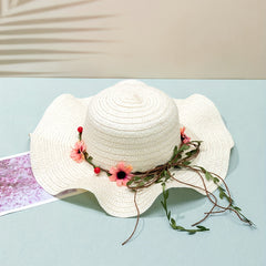 Ruffles Brim Sun Hat Easter Garland Straw Hat