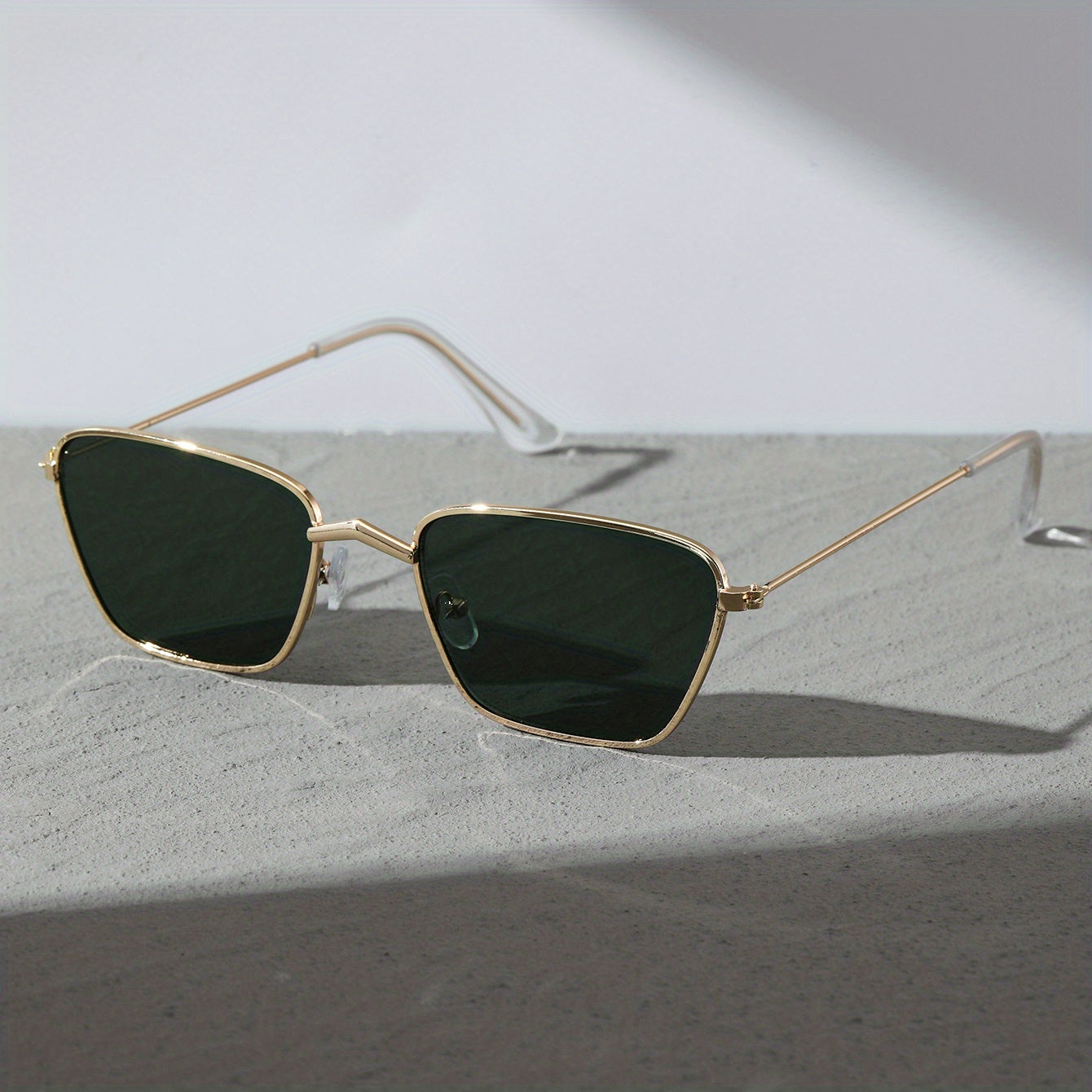 Square Frame Gradient Lens Sunglasses Thin Temple Cat Eye Glasses