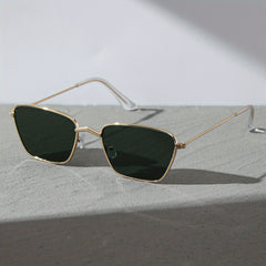 Square Frame Gradient Lens Sunglasses Thin Temple Cat Eye Glasses